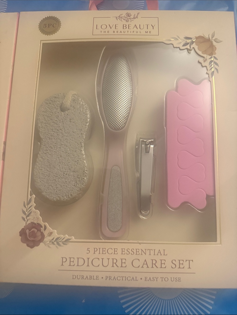Pink 5-Piece Pedicure Care Set 2 sets